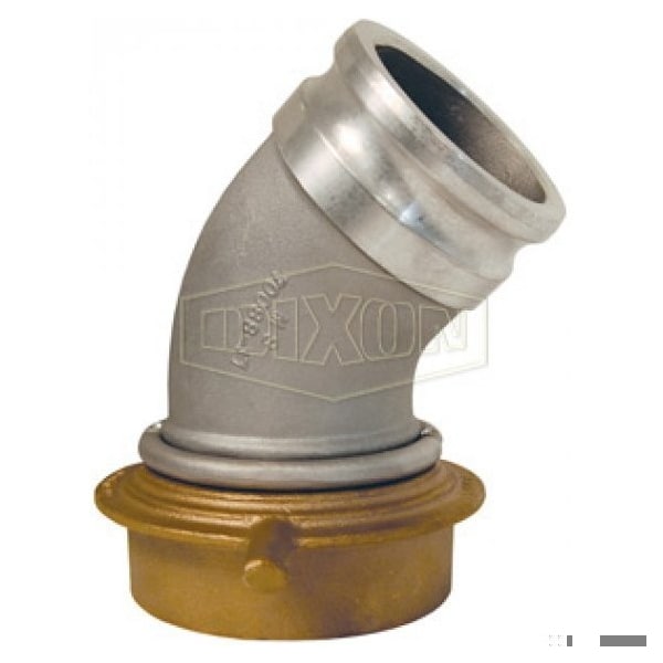 45Deg Cam and Groove Adapter, 4 in, Adapter x Swivel Railroad Tank Car, Aluminum, Domestic